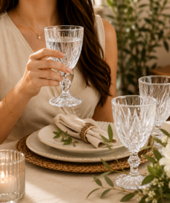 Taça de Vidro Diamante Transparente 340ml