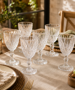 Taça de Vidro Diamante Transparente 340ml