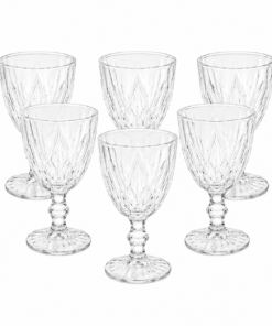 Taça de Vidro Diamante Transparente 340ml