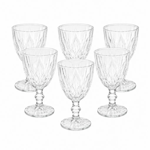 Taça de Vidro Diamante Transparente 340ml Max Home