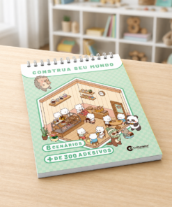 Livro Infantil de Adesivos Cenários Criativos Divertido
