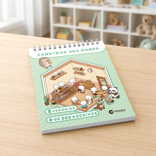 Livro Infantil de Adesivos Cenários Criativos Divertido Culturama