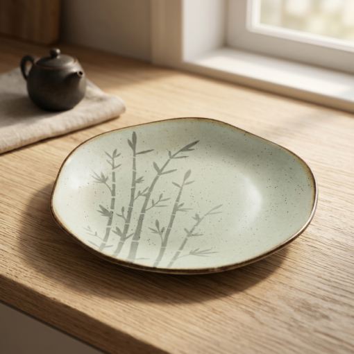 Prato fundo de porcelana Bambu 22,5cm Oxford