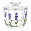 Manteigueira Francesa Lavanda Cristal Hand Painting