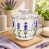 Manteigueira Francesa Lavanda Cristal Hand Painting