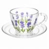 Xícara de Chá Lavanda Hand Painting Cristal Lyor