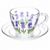 Xícara de Café Cristal Lavanda Hand Painting Lyor