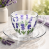Xícara de Café Cristal Lavanda Hand Painting Lyor