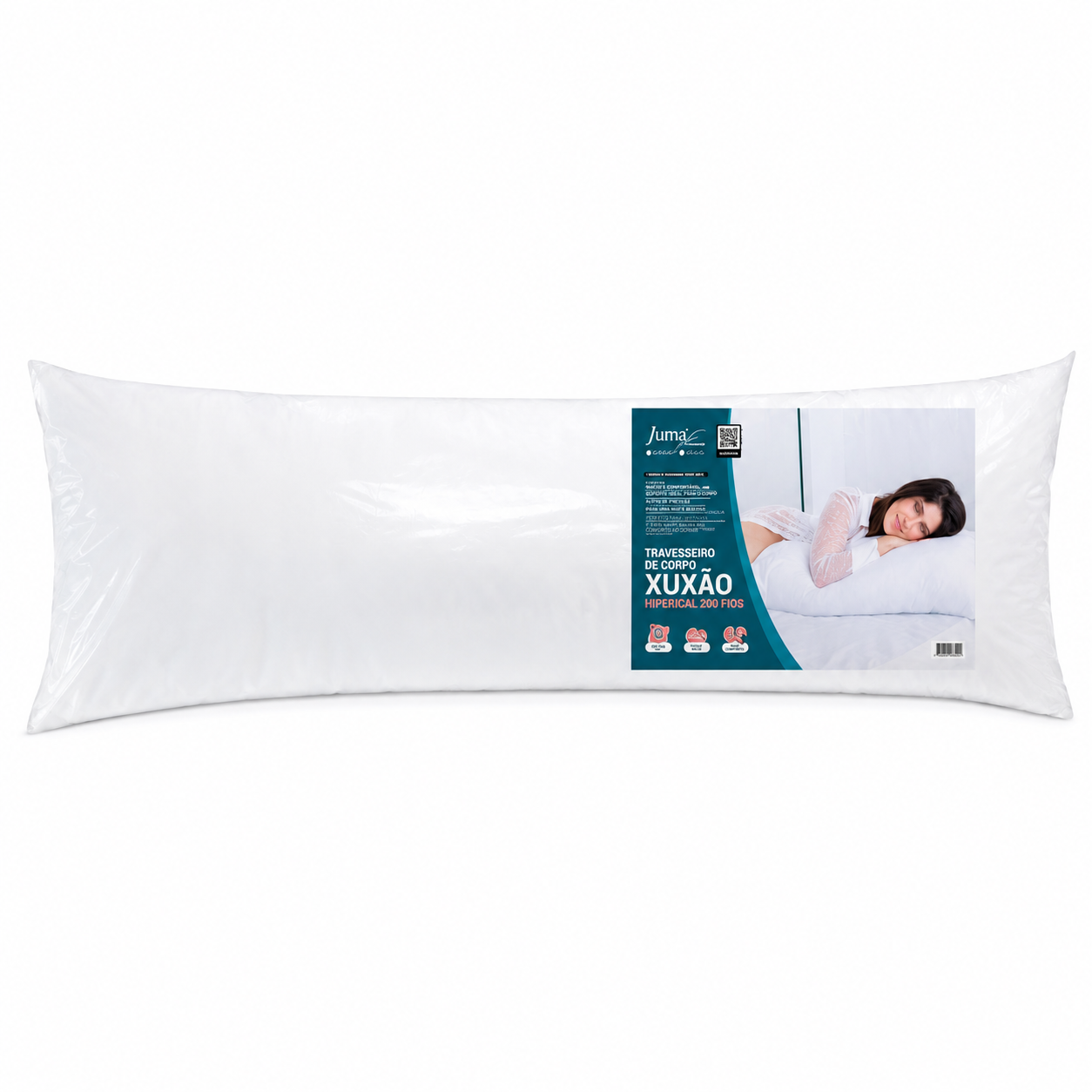 Travesseiro Gigante Xuxão 1x45cm Microfibra Branco Juma