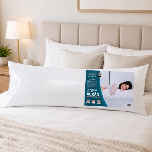 Travesseiro Gigante Xuxão 1x45cm Microfibra Branco Juma