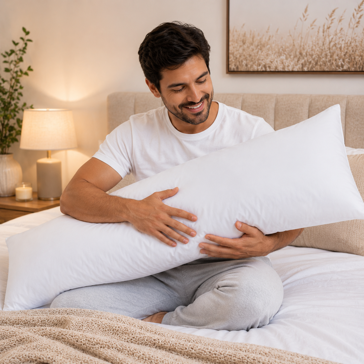 Travesseiro Gigante Xuxão 1x45cm Microfibra Branco Juma