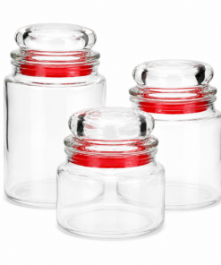 Kit Potes Herméticos Vidro Mônaco 3 Peças 330 510 700ml