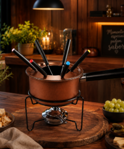 Jogo Fondue 11 Peças Aço Carbono Cobre 16cm