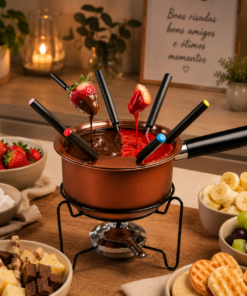 Jogo Fondue 11 Peças Aço Carbono Cobre 16cm
