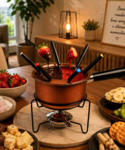 Jogo Fondue 11 Peças Aço Carbono Cobre 16cm