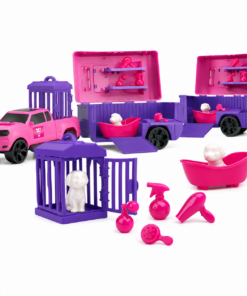 Trailer Pets Rosa Brinquedo Infantil para Cuidar dos Pets