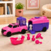 Trailer Pets Rosa Brinquedo Infantil para Cuidar dos Pets