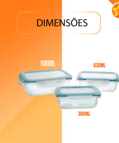 Conjunto 3 Potes Casambiente com Tampa