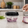 Mini Processador Manual 500ml 3 Lâminas para Alimentos