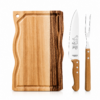 Kit Churrasco Tramontina 3 Peças Inox Cabo Madeira