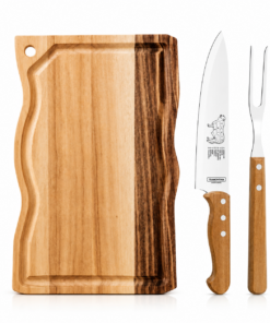 Kit Churrasco Tramontina 3 Peças Inox Cabo Madeira