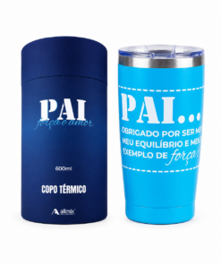 Copo Térmico Pai Amor e Força para Chopp 600ml com Tampa