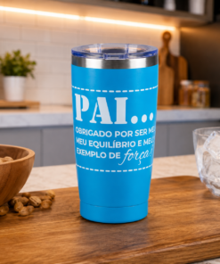 Copo Térmico Pai Amor e Força para Chopp 600ml com Tampa
