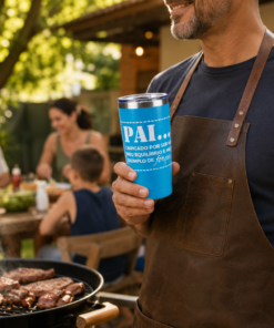 Copo Térmico Pai Amor e Força para Chopp 600ml com Tampa
