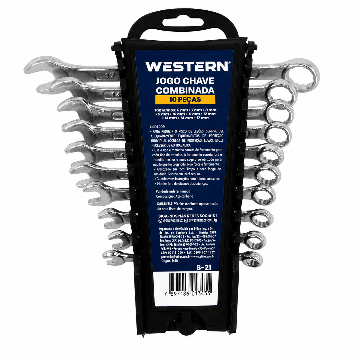 Jogo Chave Combinada 6 a 17mm 10 Peças Western