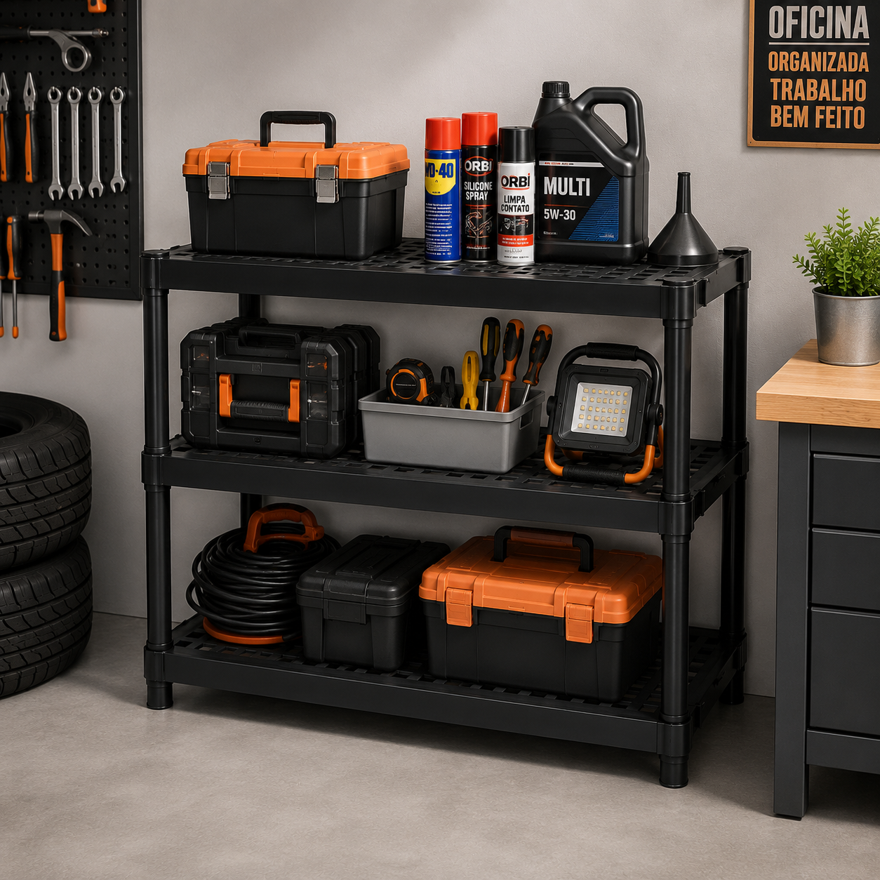 Estante Organizadora Modular 3 Prateleiras 76x60cm