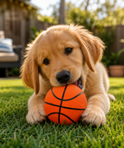 Mordedor Vinil Bola Basquete 7cm para Cachorro