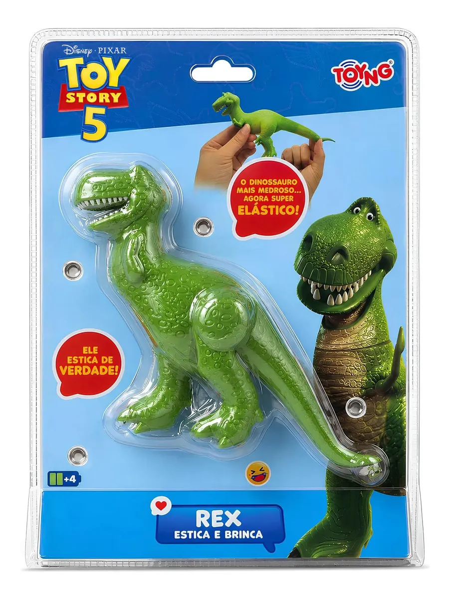 Boneco Estica Rex Toy Story 5 Disney Original