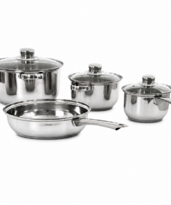 Jogo de Panelas Inox Gourmet 7 Peças com Tampa de Vidro