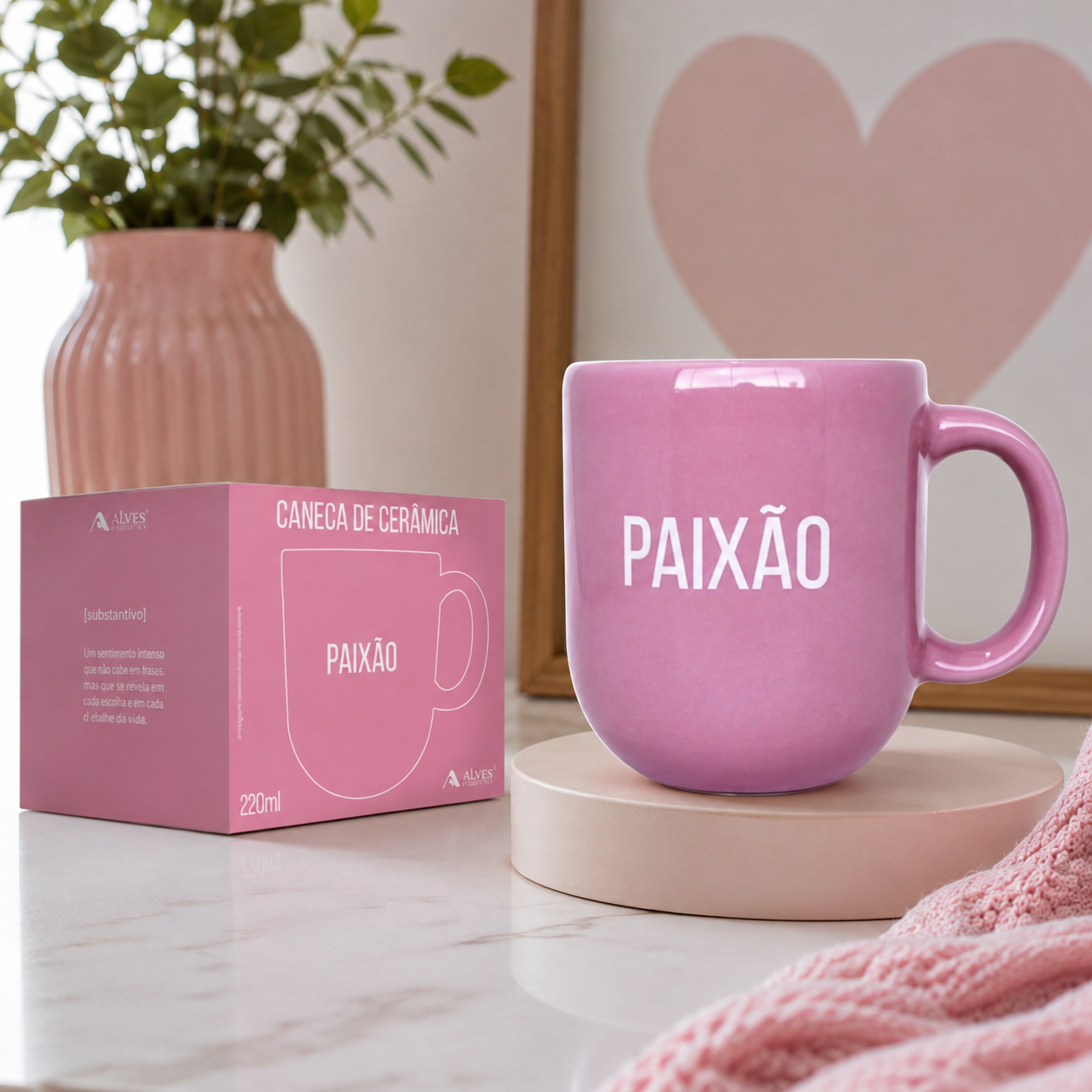 Caneca Paixão de Cerâmica 220ml Momentos