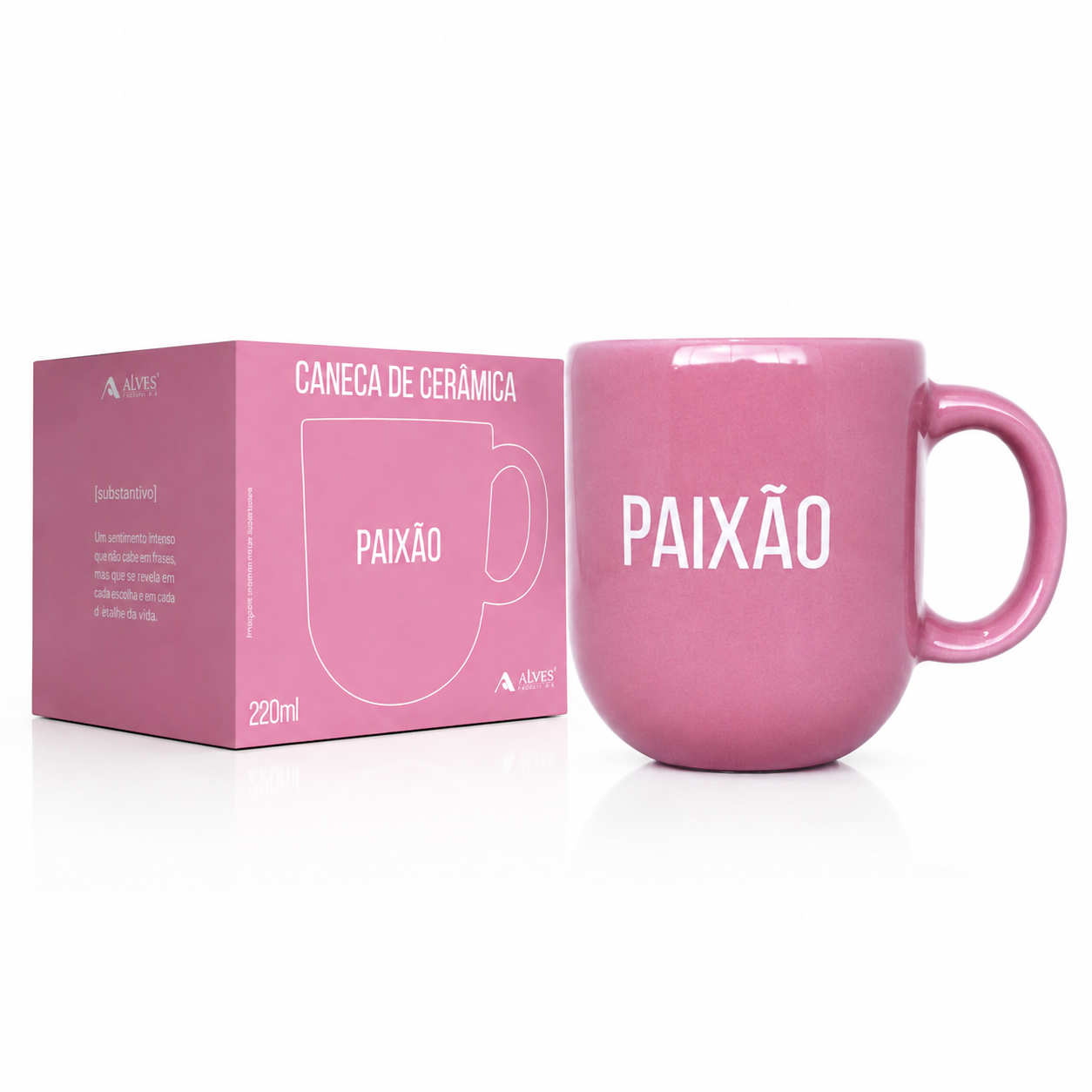 Caneca Paixão de Cerâmica 220ml Momentos