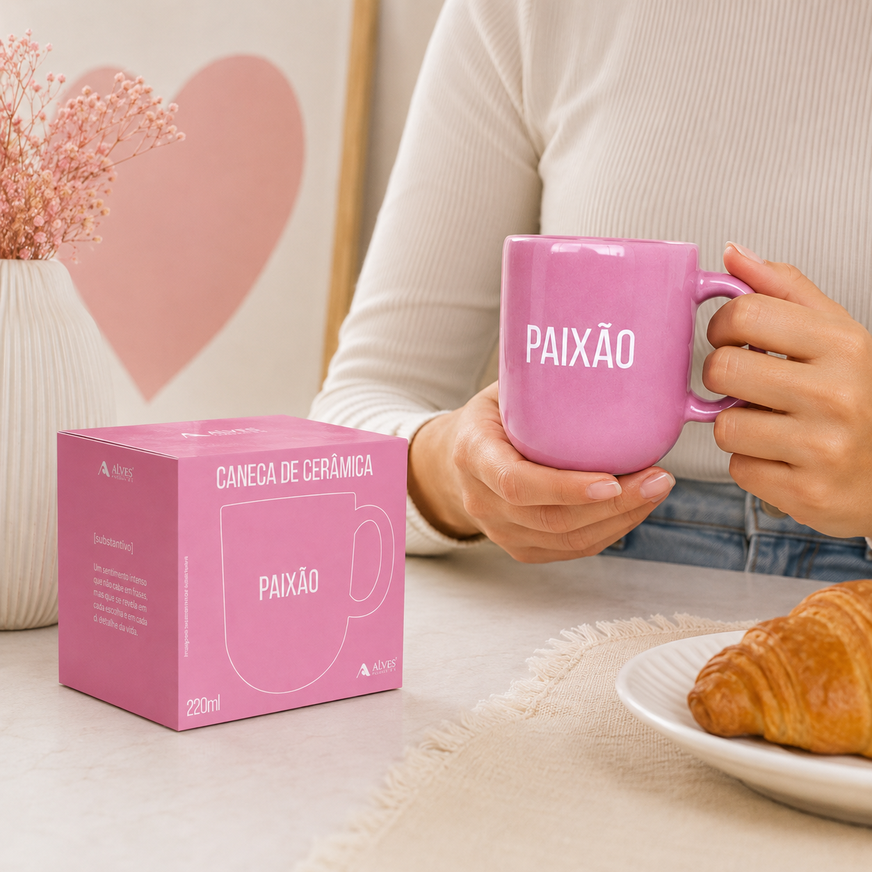 Caneca Paixão de Cerâmica 220ml Momentos