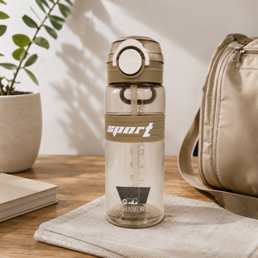 Garrafa de Água 900ml Plástica com Canudo e Alça