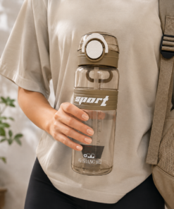 Garrafa de Água 900ml Plástica com Canudo e Alça