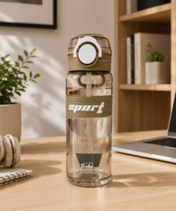 Garrafa de Água 900ml Plástica com Canudo e Alça