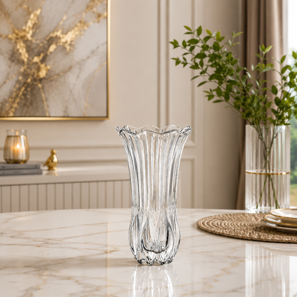 Vaso de Vidro Tulipa 22cm para Flores Decorativo