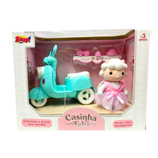 Boneca Ovelhinha com Scooter - Casinha Feliz Zoop ZP01237