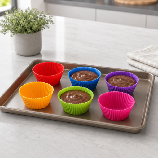 Forma de Silicone para Cupcake com 6 Peças Antiaderente