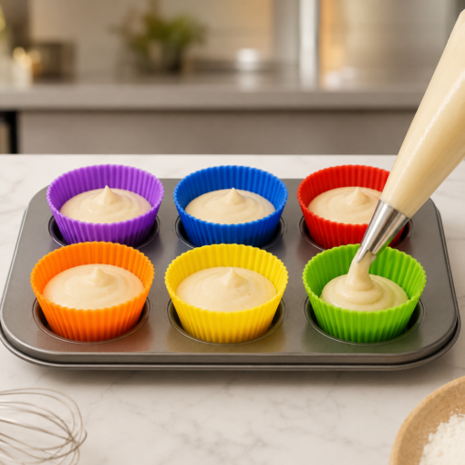 Forma de Silicone para Cupcake com 6 Peças Antiaderente