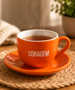 Jogo 6 Xícaras de Café com Pires Cerâmica 90ml