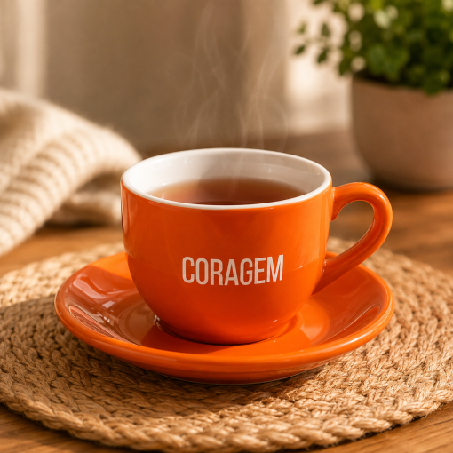 Jogo 6 Xícaras de Café com Pires Cerâmica 90ml