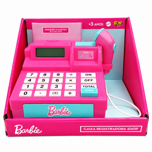Caixa Registradora Barbie Infantil Shop de Brinquedo