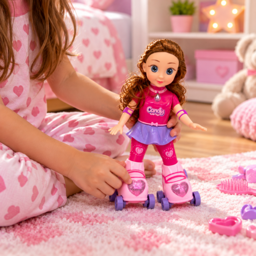 Boneca Candy Patinadora com Luz e Som Zoop Toys