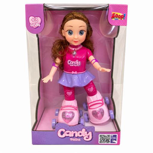 Boneca Candy Patinadora com Luz e Som Zoop Toys