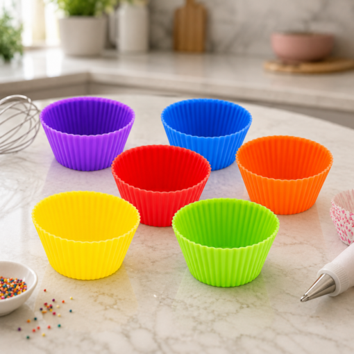 Forma de Silicone para Cupcake com 6 Peças Antiaderente