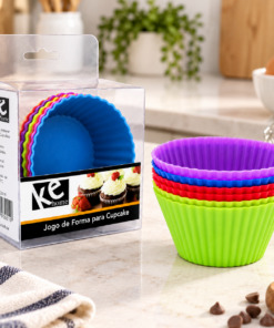 Forma de Silicone para Cupcake com 6 Peças